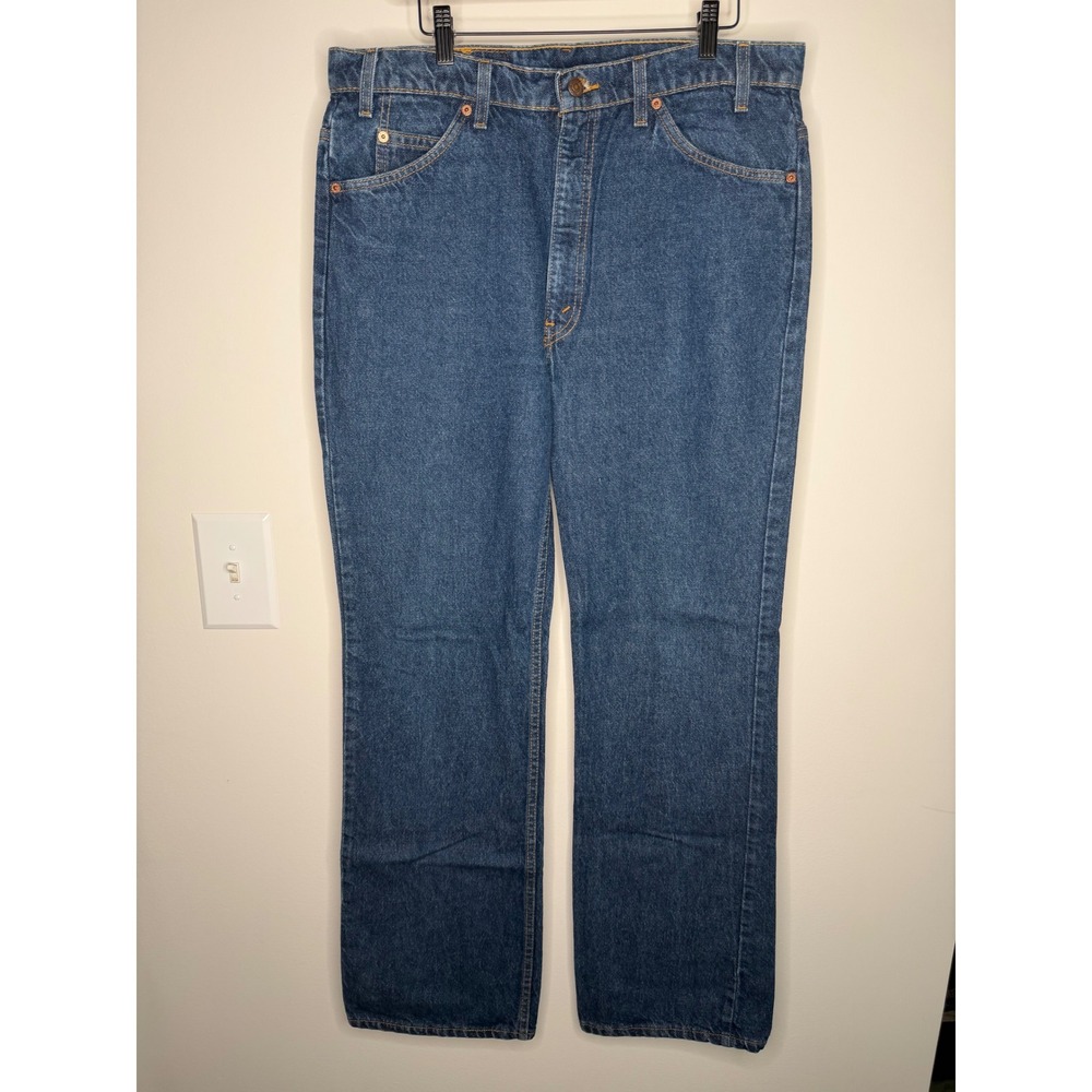 Vintage 90s Levis 517 Orange Tab Mens 38x34 Bootcut Jeans Blue Made in USA 1994
